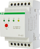 Переключатель фаз автоматический PF-431, регулируемое время задержки отключения по нижнему порогу напряжения: 1…15 с, с приоритетной фазой, 3 модуля, монтаж на DIN-рейке 3х400/230+N 3х16А IP20 Переключатель фаз автоматический PF-431, регулируемое время задержки отключения по нижнему порогу напряжения: 1…15 с, с приоритетной фазой, 3 модуля, монтаж на DIN-рейке 3х400/230+N 3х16А IP20
