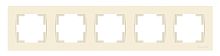 Рамка Mutlusan Rita 5 постов, горизонтальный монтаж, слоновая кость Рамка Mutlusan Rita 5 постов, горизонтальный монтаж, слоновая кость