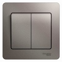 2-клавишный ВЫКЛЮЧАТЕЛЬ, в сборе, схема 5, ПЛАТИНА GLOSSA (Schneider Electric) Systeme Electric 2-клавишный ВЫКЛЮЧАТЕЛЬ, в сборе, схема 5, ПЛАТИНА GLOSSA (Schneider Electric) Systeme Electric