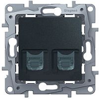 Legrand Etika - Розетка RJ11+RJ45 5E, 2M, UTP (антрацит) Legrand Etika - Розетка RJ11+RJ45 5E, 2M, UTP (антрацит)