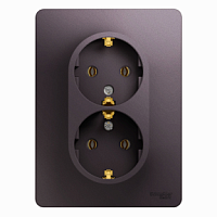 Розетка двойная с заземлением, в сборе, СИРЕНЕВЫЙ ТУМАН GLOSSA (Schneider Electric) Systeme Electric Розетка двойная с заземлением, в сборе, СИРЕНЕВЫЙ ТУМАН GLOSSA (Schneider Electric) Systeme Electric