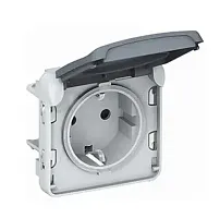 Legrand Plexo - Розетка 2P+E c крышкой, IP55, серый Открытая установка Legrand Plexo - Розетка 2P+E c крышкой, IP55, серый Открытая установка