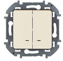 Legrand Inspiria - Выключатель двухклавишный с подсветкой (слоновая кость) Legrand Inspiria - Выключатель двухклавишный с подсветкой (слоновая кость)