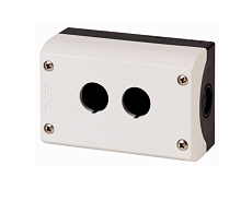 Корпус для поста кнопочного EATON M22-I2, пластик, серый верх и черное основание, 2 монтажных места, IP67/69K Корпус для поста кнопочного EATON M22-I2, пластик, серый верх и черное основание, 2 монтажных места, IP67/69K