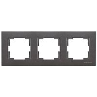 Рамка Mutlusan Rita 3 поста, горизонтальный монтаж, дымчатый Рамка Mutlusan Rita 3 поста, горизонтальный монтаж, дымчатый