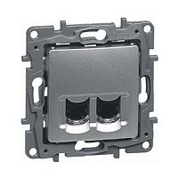 Legrand Etika - Розетка RJ11+RJ45 5E, 2M, UTP (алюминий) Legrand Etika - Розетка RJ11+RJ45 5E, 2M, UTP (алюминий)