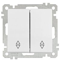 Переключатель двухклавишный Mutlusan, пружинные зажимы, белый Переключатель двухклавишный Mutlusan, пружинные зажимы, белый