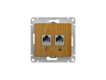 Розетка двойная RJ11+RJ45, категория 5E, механизм, ДЕРЕВО ДУБ GLOSSA (Schneider Electric) Systeme Electric Розетка двойная RJ11+RJ45, категория 5E, механизм, ДЕРЕВО ДУБ GLOSSA (Schneider Electric) Systeme Electric