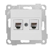 Розетка Mutlusan Rita телефонная 2хRJ-12, белая Розетка Mutlusan Rita телефонная 2хRJ-12, белая