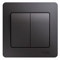 2-клавишный ВЫКЛЮЧАТЕЛЬ, в сборе, схема 5, Графит GLOSSA (Schneider Electric) Systeme Electric 2-клавишный ВЫКЛЮЧАТЕЛЬ, в сборе, схема 5, Графит GLOSSA (Schneider Electric) Systeme Electric