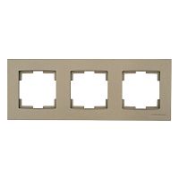 Рамка Mutlusan Rita 3 поста, горизонтальный монтаж, антрацит Рамка Mutlusan Rita 3 поста, горизонтальный монтаж, антрацит