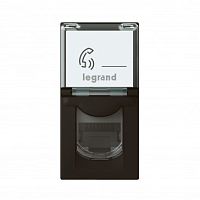 Legrand Mosaic - Розетка RJ-45 Кат.6 FTP, 1М, с окном маркировки, матовый черный Legrand Mosaic - Розетка RJ-45 Кат.6 FTP, 1М, с окном маркировки, матовый черный