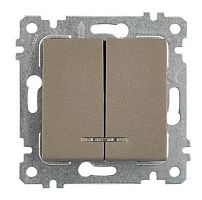 Выключатель Mutlusan Rita двухклавишный с подсветкой, пруж. зажимы, антрацит Выключатель Mutlusan Rita двухклавишный с подсветкой, пруж. зажимы, антрацит