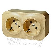 Legrand Quteo - Розетка 2x2P+E немецкий стандарт (дерево) Открытая установка Legrand Quteo - Розетка 2x2P+E немецкий стандарт (дерево) Открытая установка