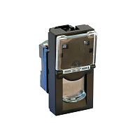 Legrand Mosaic - Розетка RJ-45 Кат. 6 UTP, 1М, с окном маркировки, матовый черный Legrand Mosaic - Розетка RJ-45 Кат. 6 UTP, 1М, с окном маркировки, матовый черный