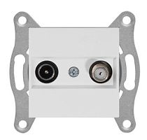 Розетка Mutlusan Rita TV-SAT, проходная, 4Дб/F разъем, белая Розетка Mutlusan Rita TV-SAT, проходная, 4Дб/F разъем, белая