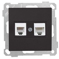 Розетка телефонная Mutlusan RJ-12+RJ-45 кат.5е, черный мат Розетка телефонная Mutlusan RJ-12+RJ-45 кат.5е, черный мат