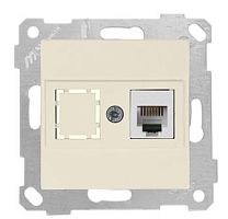 Розетка Mutlusan Rita телефонная 1хRJ-12, слоновая кость Розетка Mutlusan Rita телефонная 1хRJ-12, слоновая кость