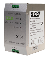Евроавтоматика F&F ZI-120-24 Блок питания импульсный, 120Вт, Uвых 24В DC, на DIN-рейке/на плоскость, 90-264В AC 5А IP20 Евроавтоматика F&F ZI-120-24 Блок питания импульсный, 120Вт, Uвых 24В DC, на DIN-рейке/на плоскость, 90-264В AC 5А IP20