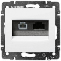 Legrand Valena - Розетка двойная RJ 45 категория 5е UTP + RJ 11, белая Legrand Valena - Розетка двойная RJ 45 категория 5е UTP + RJ 11, белая