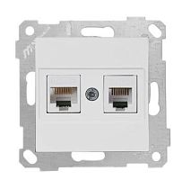 Розетка Mutlusan Rita телефонная RJ-12+RJ-45 категория 5e, белая Розетка Mutlusan Rita телефонная RJ-12+RJ-45 категория 5e, белая