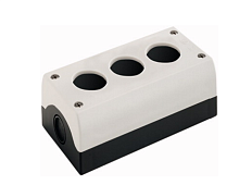 Корпус для поста кнопочного EATON M22-I3, пластик, серый верх и черное основание, 3 монтажных места, IP67/69K Корпус для поста кнопочного EATON M22-I3, пластик, серый верх и черное основание, 3 монтажных места, IP67/69K