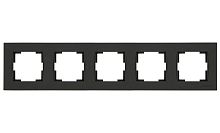 Рамка Mutlusan Rita 5 постов, горизонтальный монтаж, черный мат Рамка Mutlusan Rita 5 постов, горизонтальный монтаж, черный мат