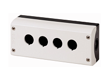 Корпус для поста кнопочного EATON M22-I4, пластик, серый верх и черное основание, 4 монтажных места, IP67/69K Корпус для поста кнопочного EATON M22-I4, пластик, серый верх и черное основание, 4 монтажных места, IP67/69K