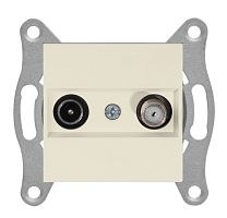 Розетка Mutlusan Rita TV-SAT, проходная, 4Дб/F разъем, слоновая кость Розетка Mutlusan Rita TV-SAT, проходная, 4Дб/F разъем, слоновая кость