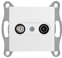 Розетка Mutlusan TV-SAT, проходная, 4Дб/F разъем, белая Розетка Mutlusan TV-SAT, проходная, 4Дб/F разъем, белая