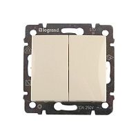 Legrand Valena - Выключатель двухклавишный, слоновая кость Legrand Valena - Выключатель двухклавишный, слоновая кость