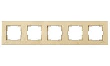 Рамка Mutlusan Rita 5 постов, горизонтальный монтаж, золото доре Рамка Mutlusan Rita 5 постов, горизонтальный монтаж, золото доре