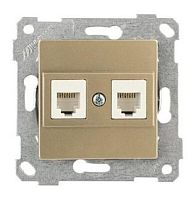 Розетка Mutlusan Rita телефонная RJ-12+RJ-45 кат.5е, золото доре Розетка Mutlusan Rita телефонная RJ-12+RJ-45 кат.5е, золото доре