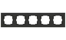 Рамка Mutlusan Rita 5 постов, вертикальный монтаж, черный мат Рамка Mutlusan Rita 5 постов, вертикальный монтаж, черный мат