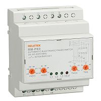 Реле выбора приоритетной фазы Reletek RM-PS3, 3NO+N, 16A, 220VAC, Umin(110_210V)/Umax(230_280V), 0.02_0.1s/1_600s, LED, 4,5M Реле выбора приоритетной фазы Reletek RM-PS3, 3NO+N, 16A, 220VAC, Umin(110_210V)/Umax(230_280V), 0.02_0.1s/1_600s, LED, 4,5M
